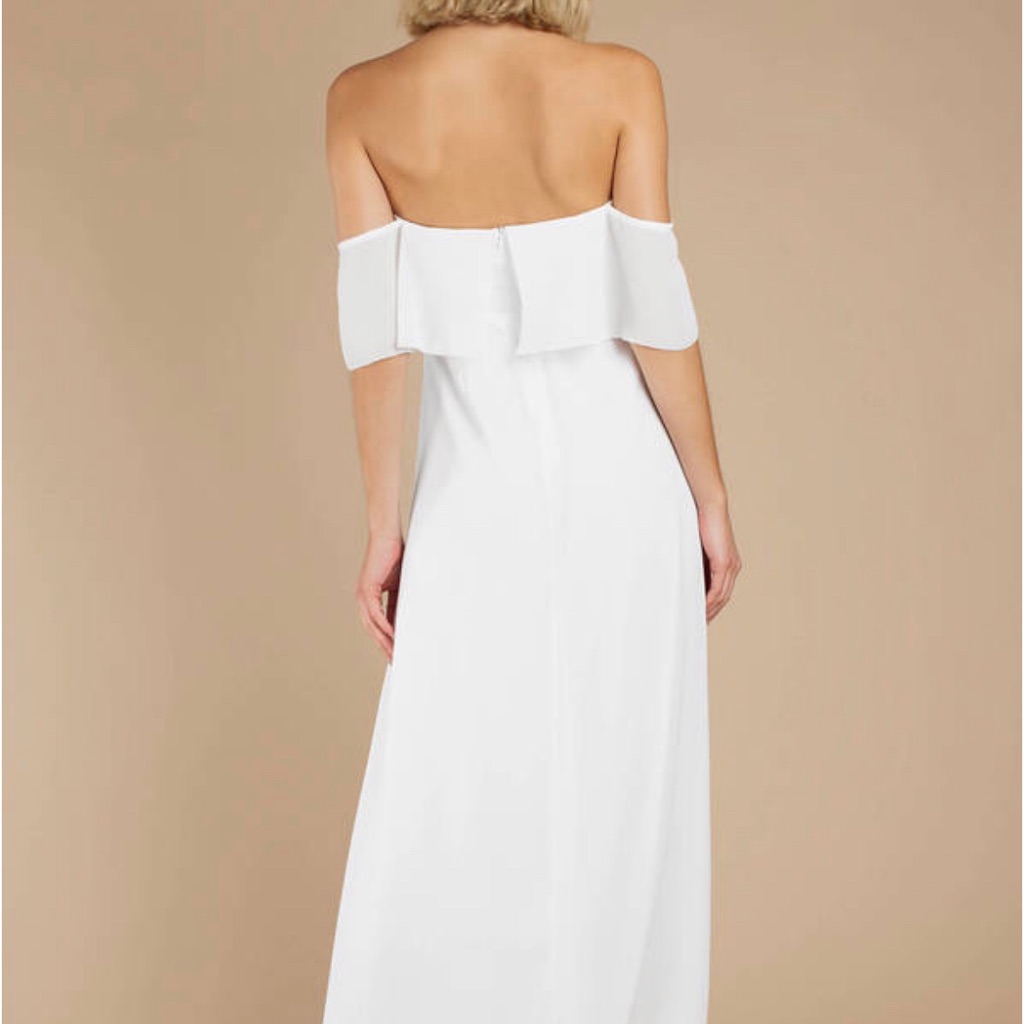 Tobi Into You Ivory Ruffle Top Maxi Dress